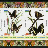 Puntland State of Somalia 2011 Butterflies of the World #2 imperf sheetlet containing 6 values unmounted mint