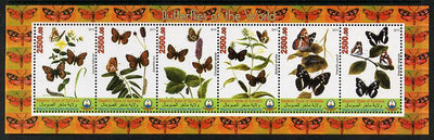 Puntland State of Somalia 2011 Butterflies of the World #3 perf sheetlet containing 6 values unmounted mint