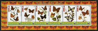 Puntland State of Somalia 2011 Butterflies of the World #4 perf sheetlet containing 6 values unmounted mint