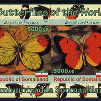 Somaliland 2011 Butterflies of the World #1 imperf sheetlet containing 4 values unmounted mint