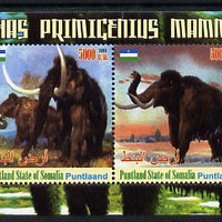 Puntland State of Somalia 2011 Pre-historic Elephants & Mammoths perf sheetlet containing 4 values unmounted mint