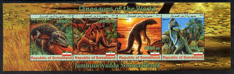 Somaliland 2011 Dinosaurs of the World perf sheetlet containing 4 values unmounted mint