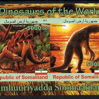 Somaliland 2011 Dinosaurs of the World imperf sheetlet containing 4 values unmounted mint