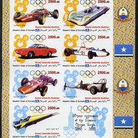 Maakhir State of Somalia 2010,30th Anniversary of Moscow Olympics #1 - Russian Sports Cars imperf sheetlet containing 7 values & one label unmounted mint