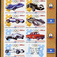 Maakhir State of Somalia 2010,30th Anniversary of Moscow Olympics #2 - Russian Sports Cars imperf sheetlet containing 7 values & one label unmounted mint