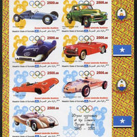 Maakhir State of Somalia 2010,30th Anniversary of Moscow Olympics #3 - Russian Sports Cars imperf sheetlet containing 7 values & one label unmounted mint