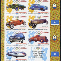 Maakhir State of Somalia 2010,30th Anniversary of Moscow Olympics #4 - Russian Sports Cars imperf sheetlet containing 7 values & one label unmounted mint