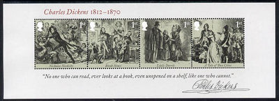 Great Britain 2012 Charles Dickens perf m/sheet containing 4 values unmounted mint