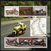 Central African Republic 2012 Motorbikes perf sheetlet containing 6 values unmounted mint. Note this item is privately produced and is offered purely on its thematic appeal