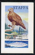Staffa 1972 Pictorial imperf souvenir sheet (35p value) Golden Eagle & Salmon (opt'd IBRA Munich 1973) unmounted mint