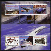 Central African Republic 2012 Transportation perf sheetlet containing 6 values unmounted mint. Note this item is privately produced and is offered purely on its thematic appeal