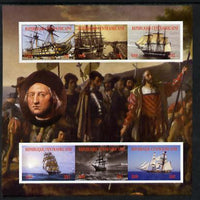 Central African Republic 2012 Christopher Columbus imperf sheetlet containing 6 values unmounted mint. Note this item is privately produced and is offered purely on its thematic appeal, it has no postal validity