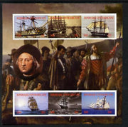 Central African Republic 2012 Christopher Columbus imperf sheetlet containing 6 values unmounted mint. Note this item is privately produced and is offered purely on its thematic appeal, it has no postal validity