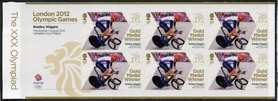 Great Britain 2012 London Olympic Games Team Great Britain Gold Medal Winner #02 - Bradley Wiggins (Road Cycling) self adhesive sheetlet containing 6 x first class values unmounted mint