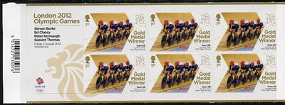 Great Britain 2012 London Olympic Games Team Great Britain Gold Medal Winner #07 - Steven Burke, Ed Clancy, Peter Kennaugh & Geraint Thomas (Track Cycling) self adhesive sheetlet containing 6 x first class values unmounted mint