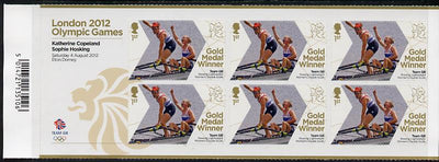 Great Britain 2012 London Olympic Games Team Great Britain Gold Medal Winner #10 - Katherine Copeland & Sophie Hosking (Rowing Women's Sculls) self adhesive sheetlet containing 6 x first class values unmounted mint