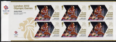 Great Britain 2012 London Olympic Games Team Great Britain Gold Medal Winner #12 - Jessica Ennis (Heptathlon) self adhesive sheetlet containing 6 x first class values unmounted mint