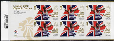 Great Britain 2012 London Olympic Games Team Great Britain Gold Medal Winner #14 - Mo Farah (10,000m) self adhesive sheetlet containing 6 x first class values unmounted mint