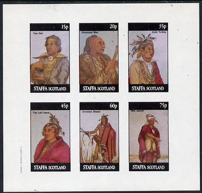 Staffa 1982 N American Indians #02 imperf set of 6 values unmounted mint