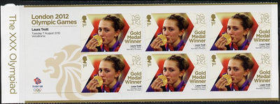 Great Britain 2012 London Olympic Games Team Great Britain Gold Medal Winner #21 - Laura Trott (Track Cycling) self adhesive sheetlet containing 6 x first class values unmounted mint