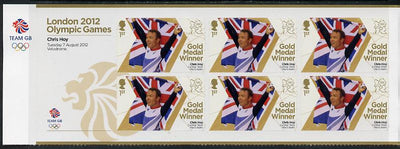 Great Britain 2012 London Olympic Games Team Great Britain Gold Medal Winner #22 - Chris Hoy (Track Cycling) self adhesive sheetlet containing 6 x first class values unmounted mint