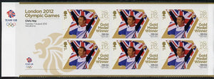 Great Britain 2012 London Olympic Games Team Great Britain Gold Medal Winner #22 - Chris Hoy (Track Cycling) self adhesive sheetlet containing 6 x first class values unmounted mint