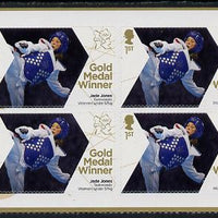 Great Britain 2012 London Olympic Games Team Great Britain Gold Medal Winner #25 - Jade Jones (Taekwondo) self adhesive sheetlet containing 6 x first class values unmounted mint