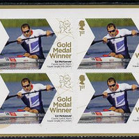Great Britain 2012 London Olympic Games Team Great Britain Gold Medal Winner #26 - Ed McKeevert (Men's Canoe Sprint) self adhesive sheetlet containing 6 x first class values unmounted mint