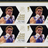 Great Britain 2012 London Olympic Games Team Great Britain Gold Medal Winner #28 - Luke Campbell (Boxing) self adhesive sheetlet containing 6 x first class values unmounted mint