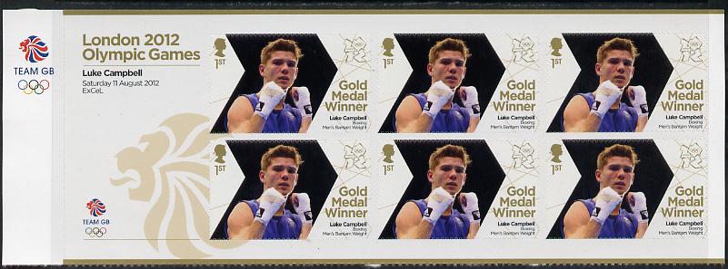 Great Britain 2012 London Olympic Games Team Great Britain Gold Medal Winner #28 - Luke Campbell (Boxing) self adhesive sheetlet containing 6 x first class values unmounted mint