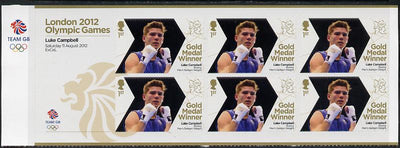 Great Britain 2012 London Olympic Games Team Great Britain Gold Medal Winner #28 - Luke Campbell (Boxing) self adhesive sheetlet containing 6 x first class values unmounted mint