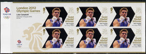 Great Britain 2012 London Olympic Games Team Great Britain Gold Medal Winner #28 - Luke Campbell (Boxing) self adhesive sheetlet containing 6 x first class values unmounted mint