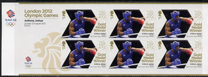 Great Britain 2012 London Olympic Games Team Great Britain Gold Medal Winner #29 - Anthony Joshua (Boxing) self adhesive sheetlet containing 6 x first class values unmounted mint