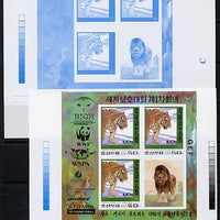 North Korea 1996 WWF World Conservation Union proof sheet,in blue only plus 4-colour composite both imperforate unmounted mint, as SG MS N3630