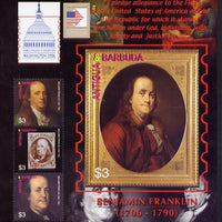 Antigua 2006 Washington International Stamp Exhibition perf sheetlet (Benjamin Franklin) unmounted mint, SG MS3975a