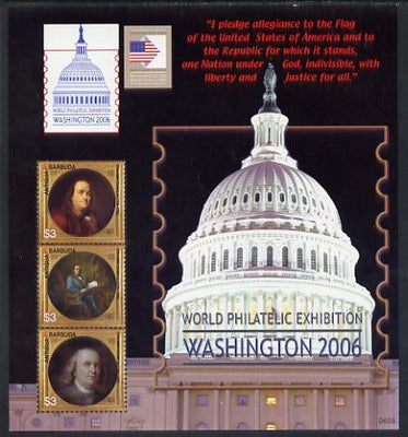 Antigua 2006 Washington International Stamp Exhibition perf sheetlet (Capitol Dome) unmounted mint, SG MS3975B