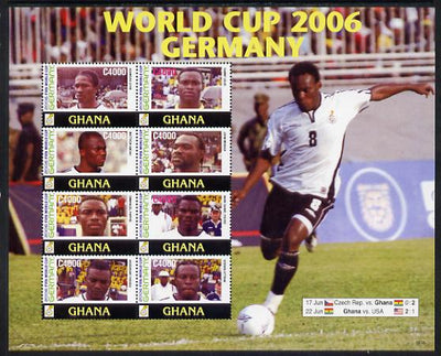 Ghana 2006 Football World Cup perf sheetlet containing 8 values unmounted mint, SG 3552-59