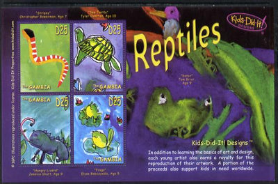 Gambia 2006 Kids Do It - Children's Paintings - Reptiles perf sheetlet containing set of 4 unmounted mint SG 4916-19