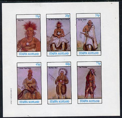 Staffa 1982 N American Indians #03 imperf set of 6 values unmounted mint