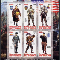 Chad 2012 Uniforms of the Second World War - USA imperf sheetlet containing 6 values unmounted mint