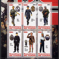 Chad 2012 Uniforms of the Second World War - Germany perf sheetlet containing 6 values unmounted mint