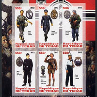 Chad 2012 Uniforms of the Second World War - Germany imperf sheetlet containing 6 values unmounted mint