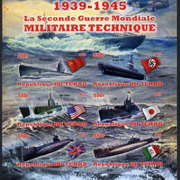 Chad 2012 Military Strength of the Second World War - Submarines imperf sheetlet containing 6 values unmounted mint