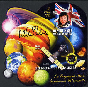 Madagascar 2012 First Astronauts in Space - Helen Sharman (UK) imperf sheetlet containing 2 values unmounted mint