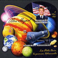 Madagascar 2012 First Astronauts in Space - Alan Shepard (USA) imperf sheetlet containing 2 values unmounted mint