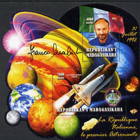 Madagascar 2012 First Astronauts in Space - Franco Malerba (Italy) perf sheetlet containing 2 values unmounted mint