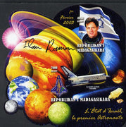 Madagascar 2012 First Astronauts in Space - Ilan Ramon (Israel) imperf sheetlet containing 2 values unmounted mint