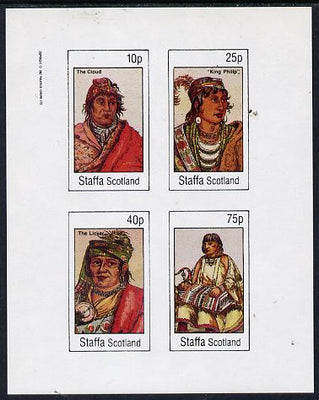 Staffa 1982 N American Indians #04 imperf set of 4 values unmounted mint