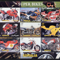 Somalia 2003 Super Bikes perf sheetlet containing 9 values unmounted mint. Note this item is privately produced and is offered purely on its thematic appeal