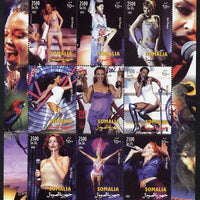 Somalia 2002 Kylie Minogue perf sheetlet containing 9 values unmounted mint. Note this item is privately produced and is offered purely on its thematic appeal